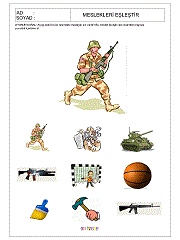 meslekle ilgili eşyaları bul çalışma sayfaları